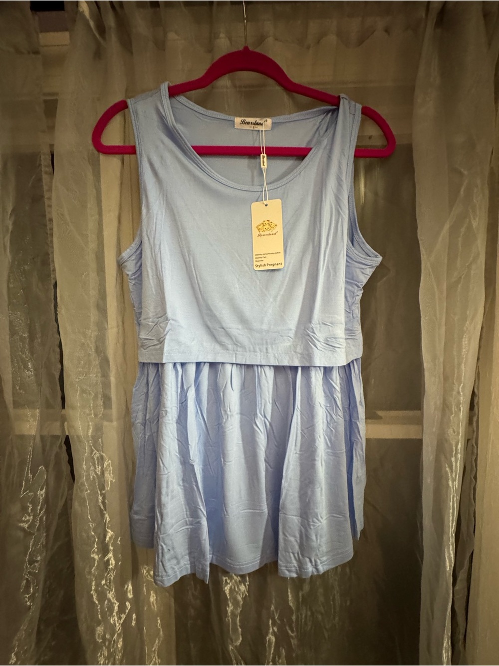 Bearsland Light Blue Sleeveless Maternity Nursing Top